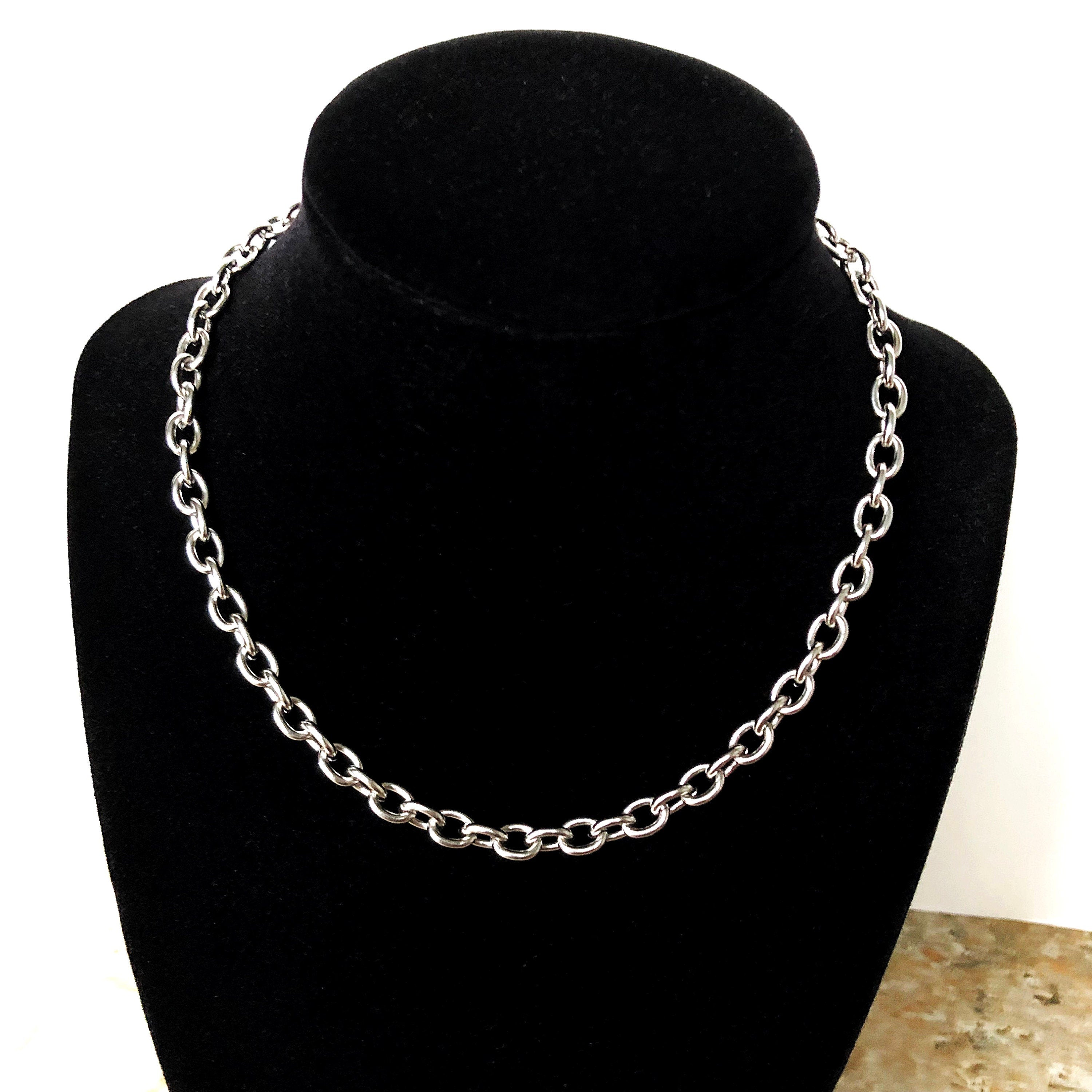 8mm x 6mm x 1.6mm Silver Shiny Color Stainless Steel Cable Chains Necklace Unisex Customisable Size Jewelry Tarnish Resistant Very Strong